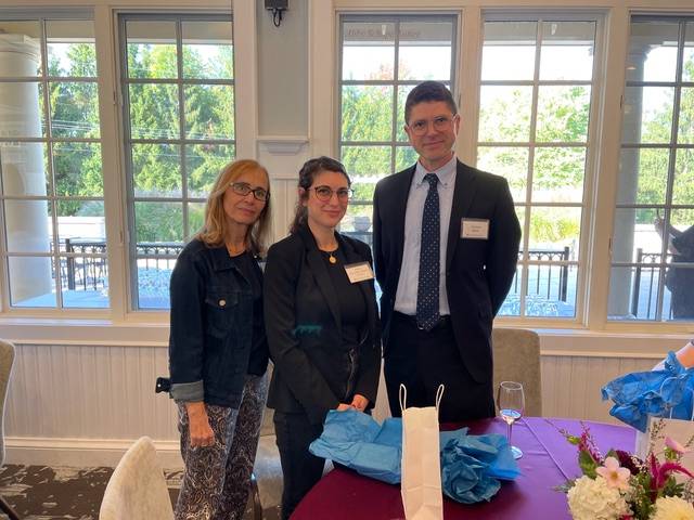 Professors Castelao-Lawless, LaGuardia-LoBianco, and Spear at Tenure and Promotion Reception September 11, 2025 in the GVSU Alumni House